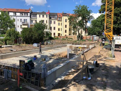 Fertigstellung der Streifenfundamente