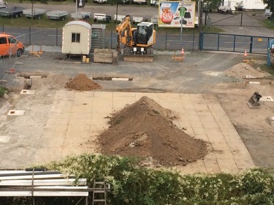 Fertigstellung der 15 Fundamente aus Stahlbeton