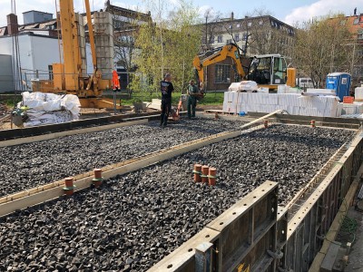 Einbau Schaumglasschotter