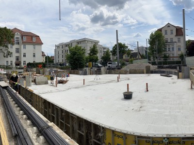 Bodenplattenschalung und Sauberkeitsschicht aus Beton