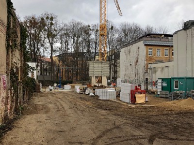 Blick von Bautzner Straße Richtung Baustelle